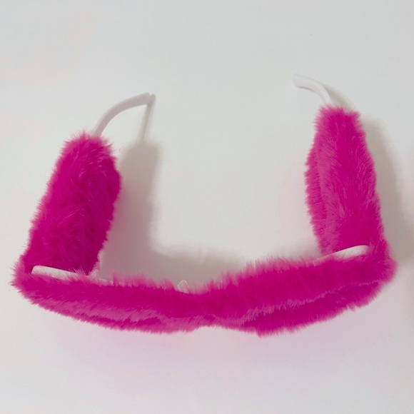 NEW Trendy Oversize Celebrity Punk Soft Fur UV400 Handmade Sunglasses HOT PINK - Picture 2 of 7